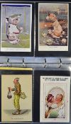 112 x Lawn Tennis glamour and children themed postcards and ephemera from 1900 -1930's - large