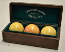 Rare set of 3x oversize ivory billiard balls c. 1880's - approx. 2 3/8" dia and come in the original