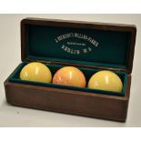 Rare set of 3x oversize ivory billiard balls c. 1880's - approx. 2 3/8" dia and come in the original