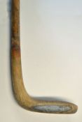 Interesting Sunday golf walking stick-fitted with long nose style golf club handle, original horn