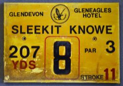 Gleneagles Hotel 'Glendevon' Golf Course Tee Plaque Hole 8 'Sleekit Knowe' produced in a heavy