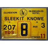 Gleneagles Hotel 'Glendevon' Golf Course Tee Plaque Hole 8 'Sleekit Knowe' produced in a heavy