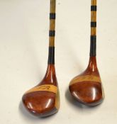 2x fine matching J Murray Pitlochry socket head woods a brassie and spoon - both with striped