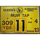 Gleneagles Hotel 'Queens' Golf Course Tee Plaque Hole 11 'Muir Tap' produced in a heavy duty