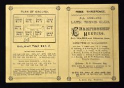 Rare 1896 All England Lawn Tennis Club Championship Meeting programme - fully printed with the