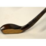 Early George Lowe long nose dark stained beech wood driver c. 1890 - head measures 5.25" x 1 7/8"