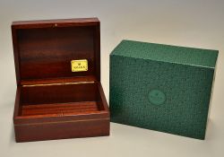 Rolex Geneva dark stained mahogany Jewellery box - c/w Rolex brass plaque mounted to the inside of