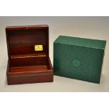 Rolex Geneva dark stained mahogany Jewellery box - c/w Rolex brass plaque mounted to the inside of