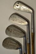 4x Ernest Bradbeer Calcott GC irons to include 2 Nicoll Leven a mashie and a 2 iron and 2 niblicks