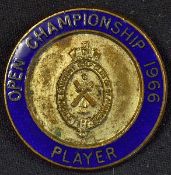 1966 Open Championship Player's Enamel Badge 95th Championship a blue enamelled circular badge