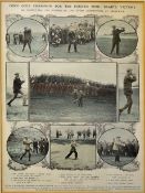 James Braid 4th Open Championship 1908 - a large colour magazine extract titled "Open Golf