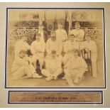 WG Grace cricket team photograph - original 1890 Lord Sheffield Eleven team sepia photograph - c/w
