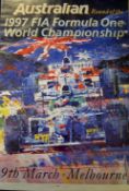 1997 Australian Formula One World Championship official poster -held in Melbourne on 9th March
