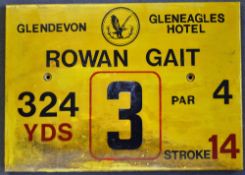 Gleneagles Hotel 'Glendevon' Golf Course Tee Plaque Hole 3 'Rowan Gait' produced in a heavy duty