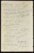 1899 Australian cricket team autographs taken at the match South England v Australia 4 September