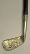 Fine Charles Gibson Westward Ho! Sunday golf nickel plated diamond back walking stick - the head