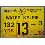 Gleneagles Hotel 'Queens' Golf Course Tee Plaque Hole 13 'Water Kelpie' produced in a heavy duty