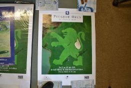 Collection of French Open Golf championship tournament posters some signed mostly from the late 80's