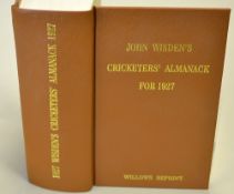 1927 Wisden Cricketers' Almanack - Willows soft back reprint publ'd 2007 in brown gilt cloth