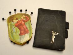 Tennis and Golf - 1914 F.D Spotswood Lexington Kentucky pin cushion - shield shape featuring a young