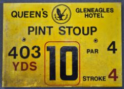 Gleneagles Hotel 'Queens' Golf Course Tee Plaque Hole 10 'Pint Soup' produced in a heavy duty