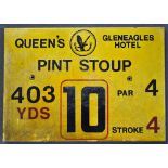 Gleneagles Hotel 'Queens' Golf Course Tee Plaque Hole 10 'Pint Soup' produced in a heavy duty