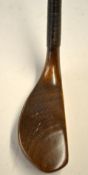 G Brews (Royal Blackheath) longnose dark stained beech wood putter c.1890 - the head measures 5.25"x