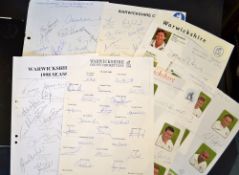 Extensive collection of Warwickshire County Cricket Club players' signatures from 1946 to date -