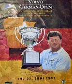 1997 Volvo German Open Golf Championship Tournament Signed Poster signed by both previous