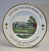 1989 Johnnie Walker Ryder Cup Wedgwood Chine Plate 'The Belfry September 1989 Europe v USA'