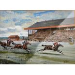 John Beer (1860-1930) - original horse racing water colour - depicting The King's (Edward VII)