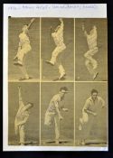 Trevor Bailey (Essex & England) signed cricket bowling sequence - a newspaper extract from the