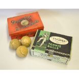 2x tennis ball boxes to incl 1934 Dunlop LTA Official Ball - Tennis Ball box c/w 6x period balls (