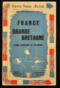 1947 France v Great Britain signed athletic programme - held in Paris at The Stade Olympic de