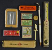Novelty Golfing Items consisting of Golf Tape, Golf blades, Golf Comparator, Score Card, Pencil,