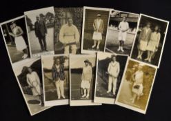 11x various Men and Ladies Wimbledon Tennis player E. Trim real photograph postcards - to incl H.L