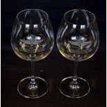 Pair of Robert Mondavi Waterford Crystal 2007 Indianapolis Motor Speedway Commemorative Burgundy