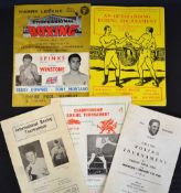 5x various boxing programmes from the 1950/60s to incl 1957 Flyweight Championship Great Britain and