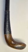 Fine T Aitken Great Yarmouth Sunday golf scare head walking stick fitted with light stained
