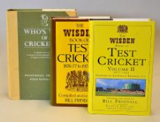 Collection of Wisden and other cricket reference books to include "The Wisden Book of Test Cricket