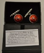 2009 Glamorgan County Cricket Club commemorative cuff links - comprising a pair of cricket ball