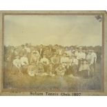 1897 Soham Lawn Tennis Club Cambridge photograph - on photographers mount by L.W. Wallis Eley &