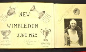 1922 Lawn Tennis Championship at New Wimbledon June 1922 photograph and autographed album - original