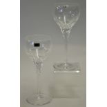 Pair of Hoya Crystal Cut Wine Glasses measuring 7"h and both c/w Wine Glass boxes (2)