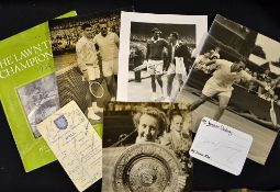 1953/54 Wimbledon Lawn Tennis Championship signed collection to include a scarce signed LTA Final