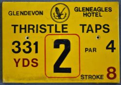 Gleneagles Hotel 'Glendevon' Golf Course Tee Plaque Hole 2 'Thristle Taps' produced in a heavy