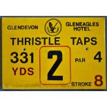 Gleneagles Hotel 'Glendevon' Golf Course Tee Plaque Hole 2 'Thristle Taps' produced in a heavy