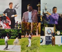 12 European Ryder Cup players and major winners signed colour press photographs to incl Ian Woosnam,