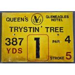 Gleneagles Hotel 'Queens' Golf Course Tee Plaque Hole 1 'Trystin' Tree' produced in a heavy duty