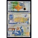 3 x Bank of Scotland Commemorative 5 Banknotes including Jack Nicklaus 40 years of Open History, The